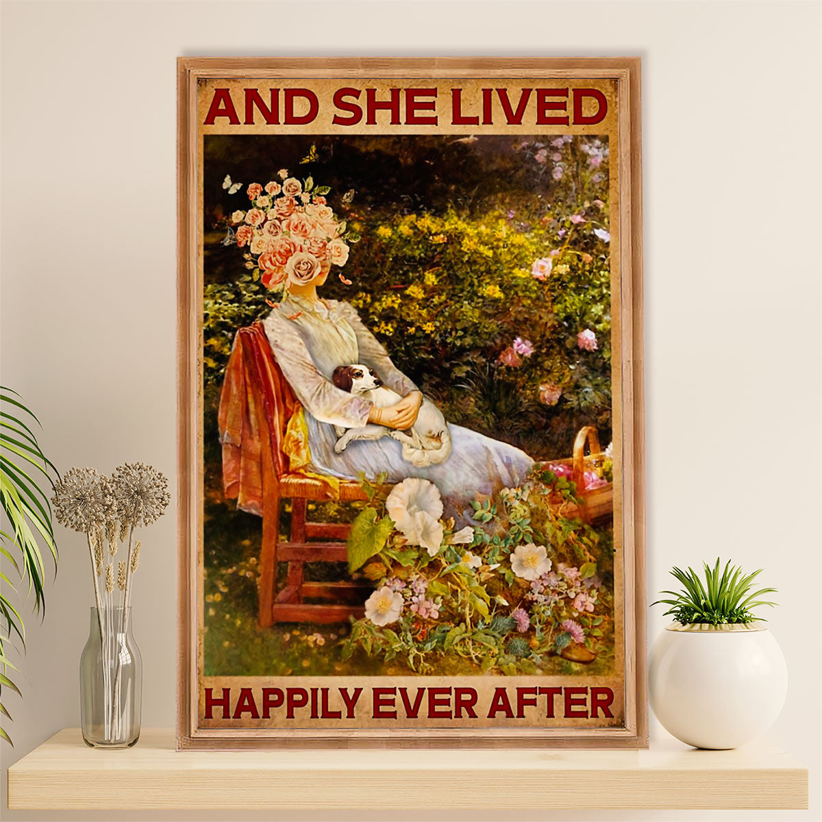 Gardening Poster Home Décor Wall Art | Dog & Her | Gift for Gardener, Plants Lover