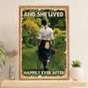 Gardening Poster Home Décor Wall Art | She Lived Happily | Gift for Gardener, Plants Lover