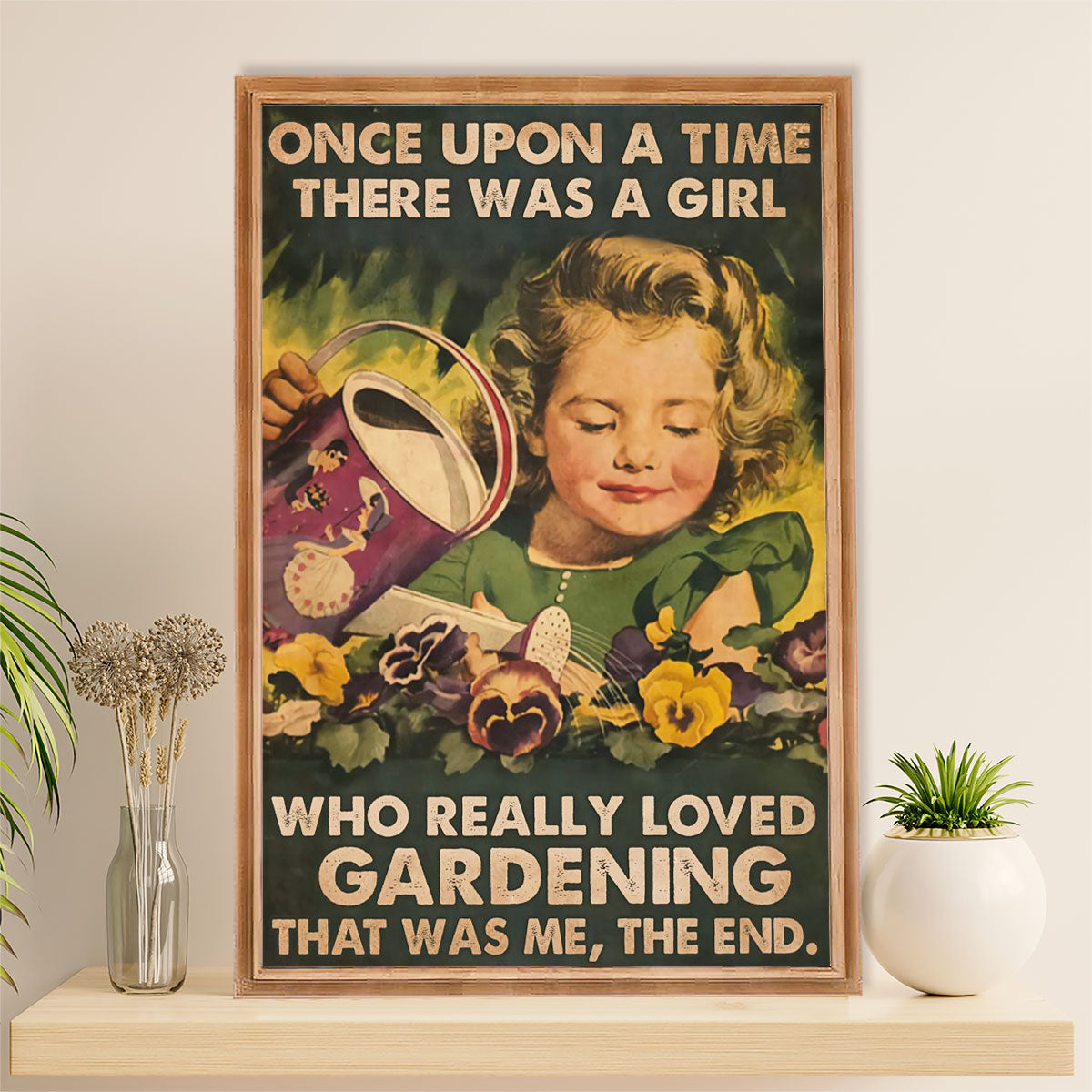 Gardening Poster Home Décor Wall Art | Girl Loved Gardening | Gift for Gardener, Plants Lover
