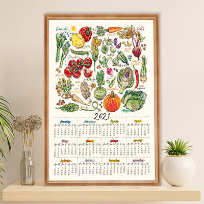 Gardening Poster Home Décor Wall Art | 2021 Plants Calendar | Gift for Gardener, Plants Lover