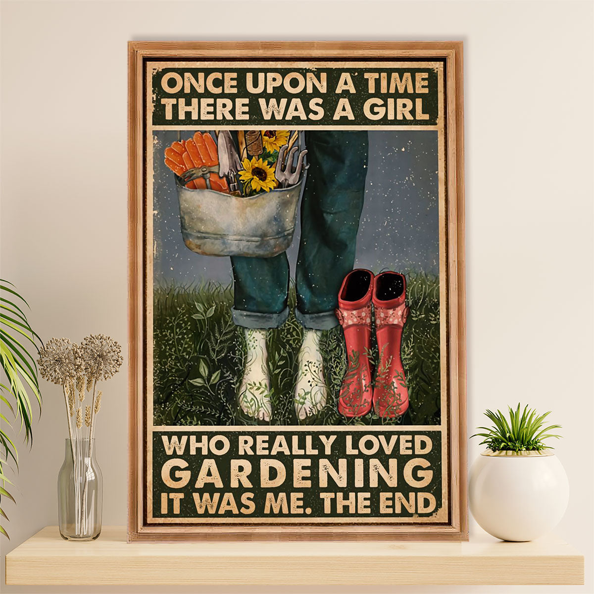 Gardening Poster Home Décor Wall Art | Girl Loved Gardening | Gift for Gardener, Plants Lover