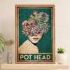 Gardening Poster Home Décor Wall Art | Girl Flowers Pot head | Gift for Gardener, Plants Lover