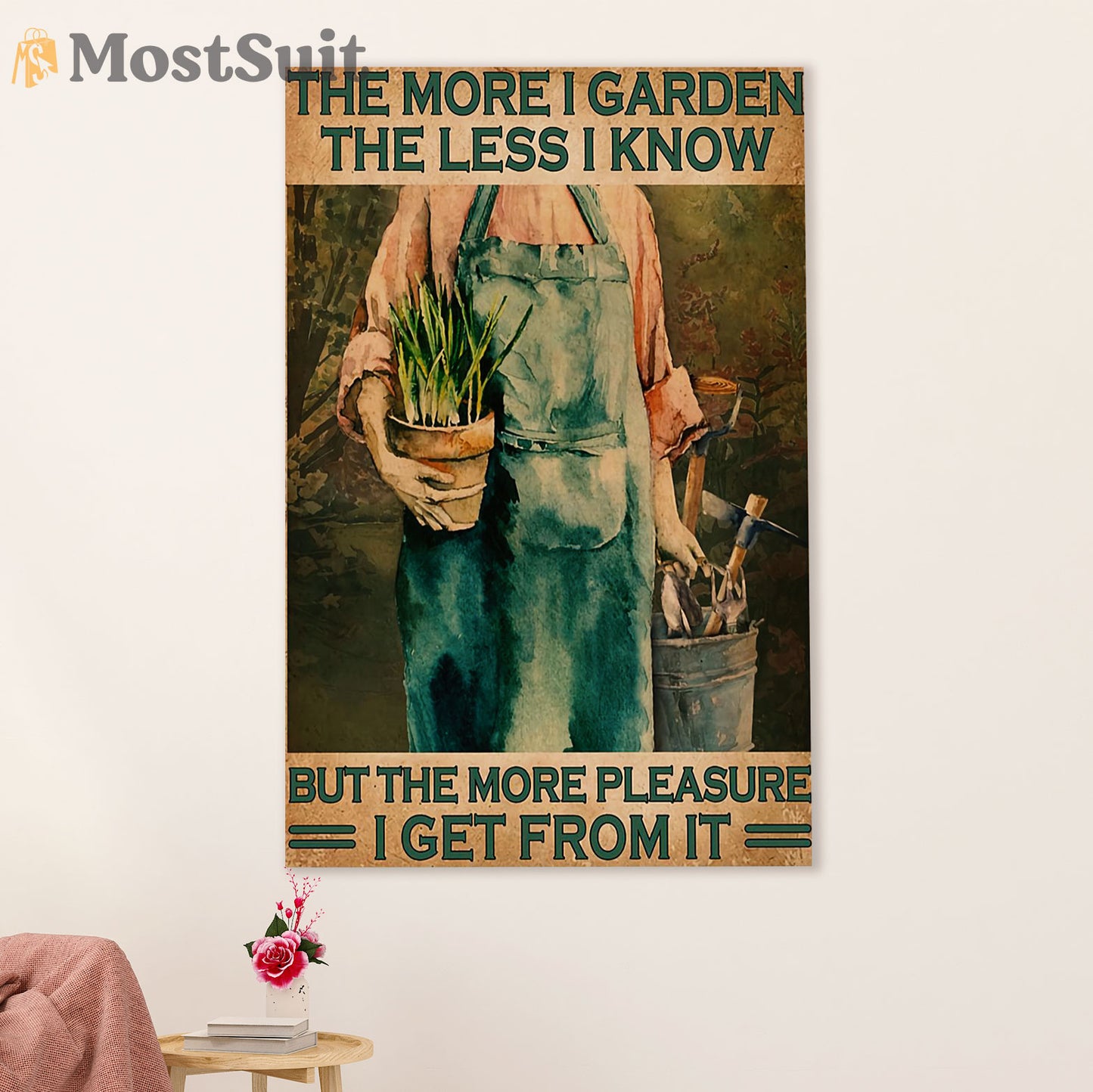 Gardening Poster Home Décor Wall Art | More Pleasure | Gift for Gardener, Plants Lover