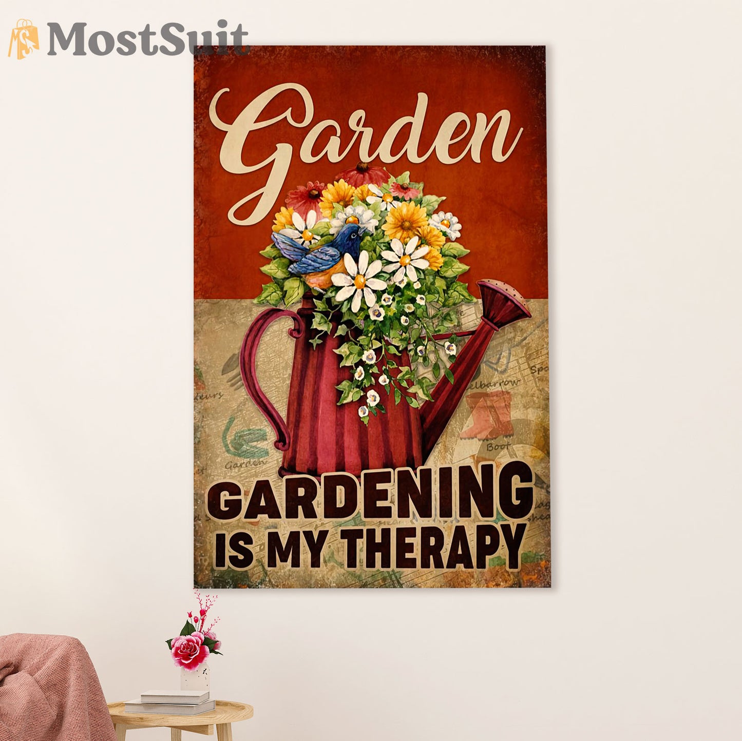 Gardening Poster Home Décor Wall Art | My Therapy | Gift for Gardener, Plants Lover