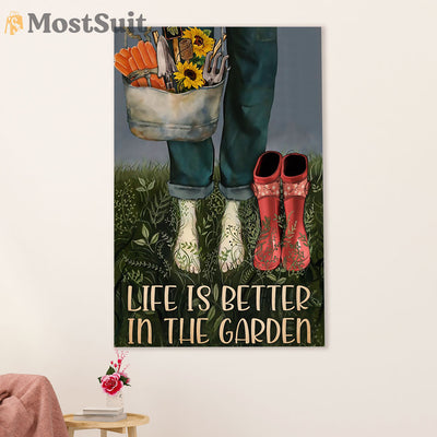 Gardening Poster Home Décor Wall Art | Life Is Better In Garden | Gift for Gardener, Plants Lover