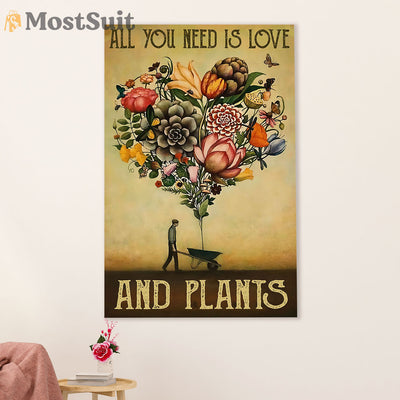 Gardening Poster Home Décor Wall Art | Love and Plants | Gift for Gardener, Plants Lover