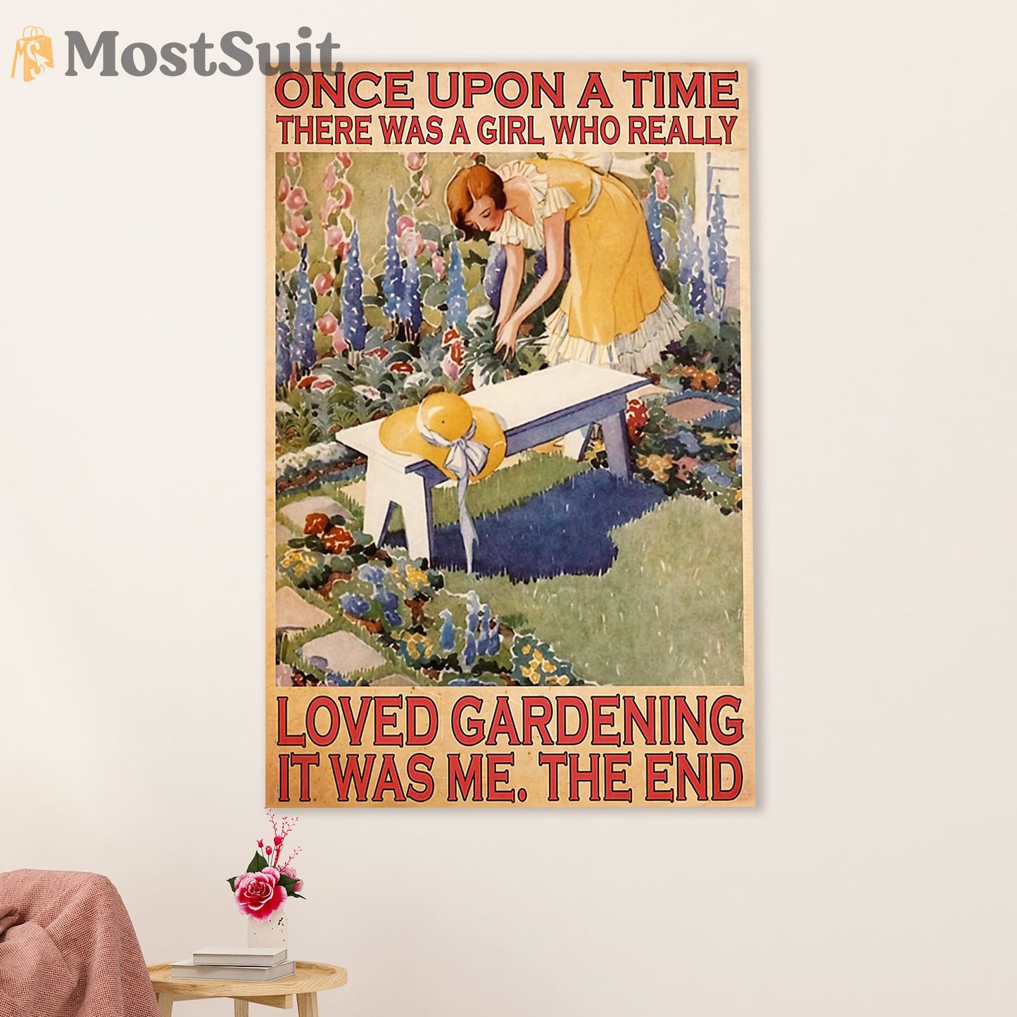 Gardening Poster Home Décor Wall Art | Girl Loved Gardening | Gift for Gardener, Plants Lover