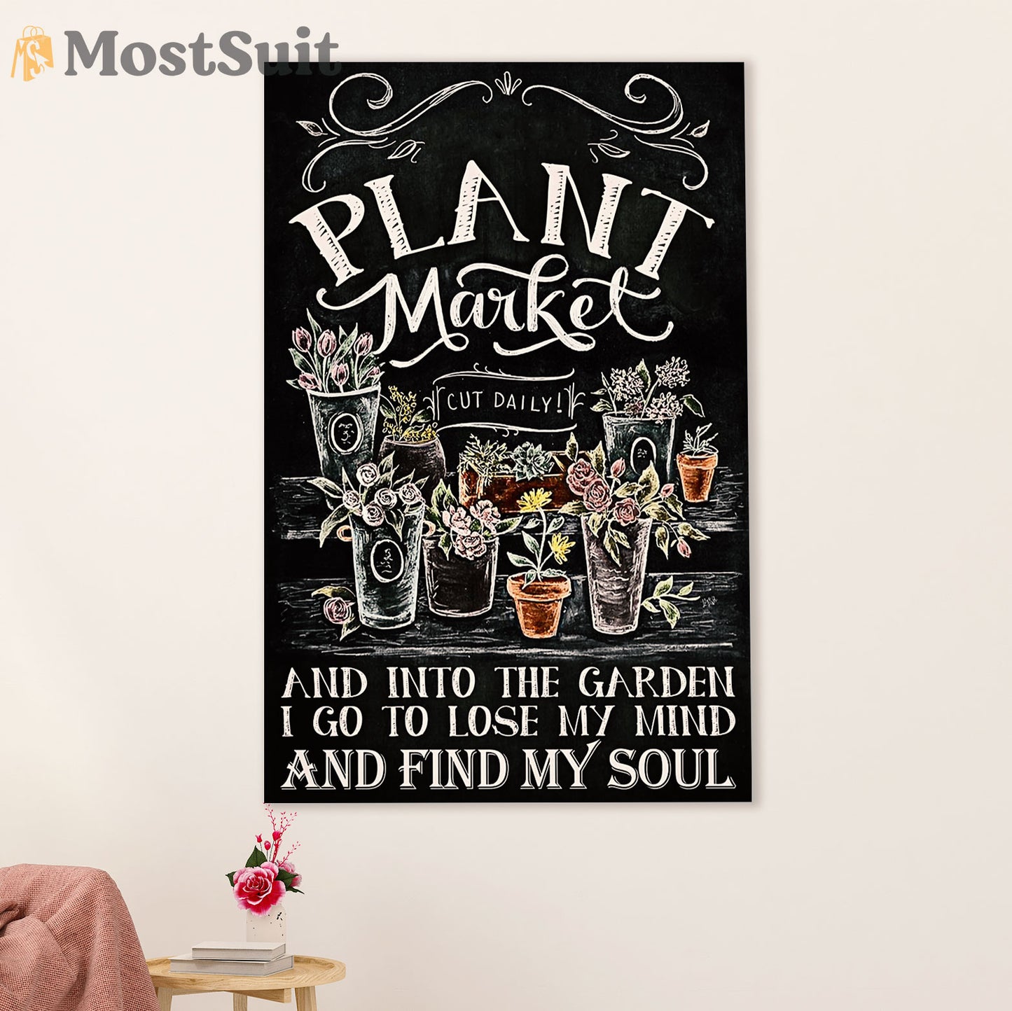 Gardening Poster Home Décor Wall Art | Plant Market | Gift for Gardener, Plants Lover