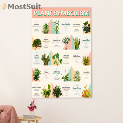 Gardening Poster Home Décor Wall Art | Plant Symbolism Art | Gift for Gardener, Plants Lover