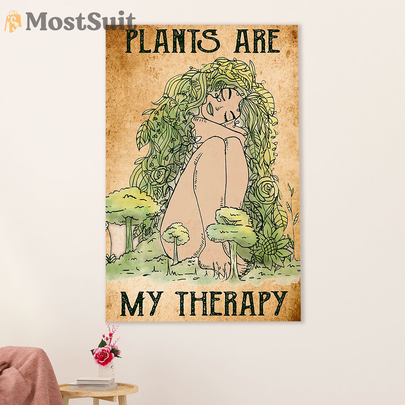 Gardening Poster Home Décor Wall Art | My Therapy | Gift for Gardener, Plants Lover
