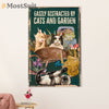 Gardening Poster Home Décor Wall Art | Distracted by Cats & Garden | Gift for Gardener, Plants Lover