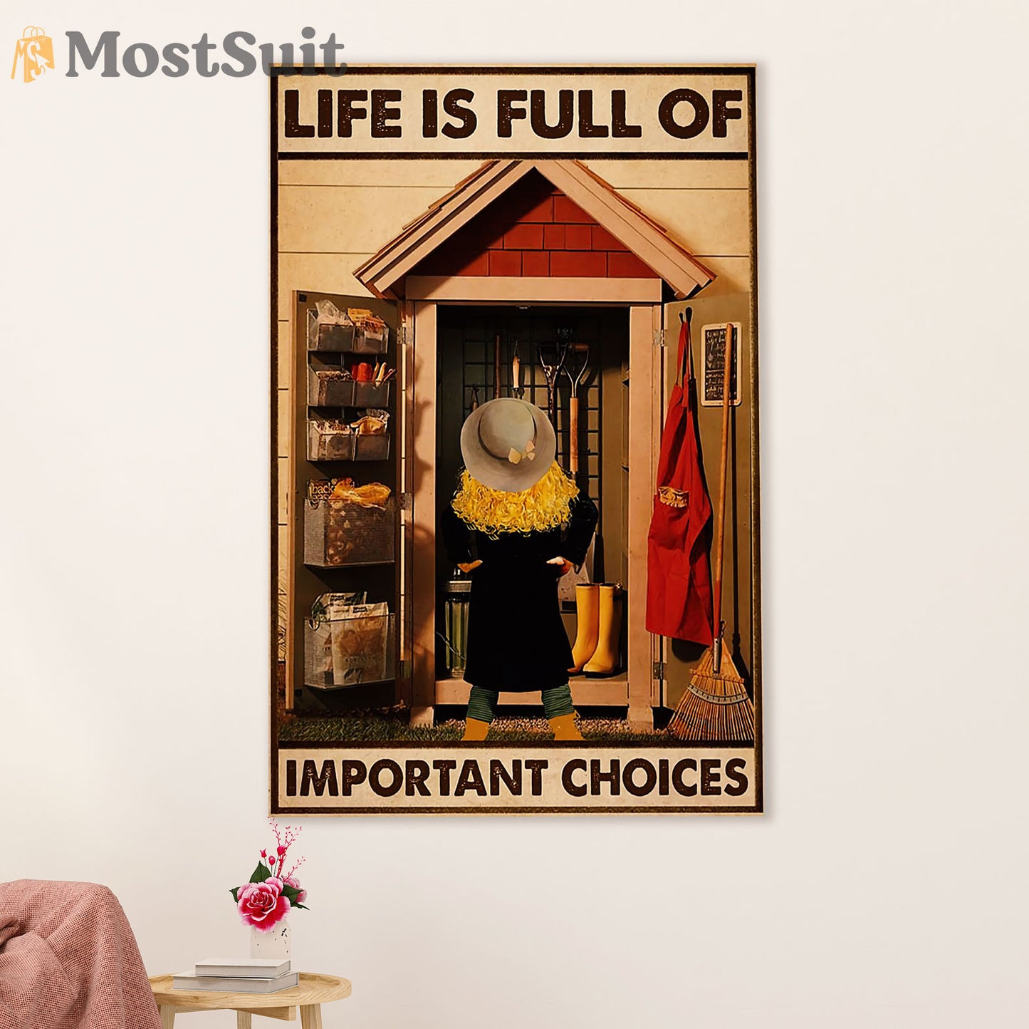 Gardening Poster Home Décor Wall Art | Important Choices | Gift for Gardener, Plants Lover