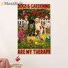 Gardening Poster Home Décor Wall Art | Loves Dogs & Gardening | Gift for Gardener, Plants Lover