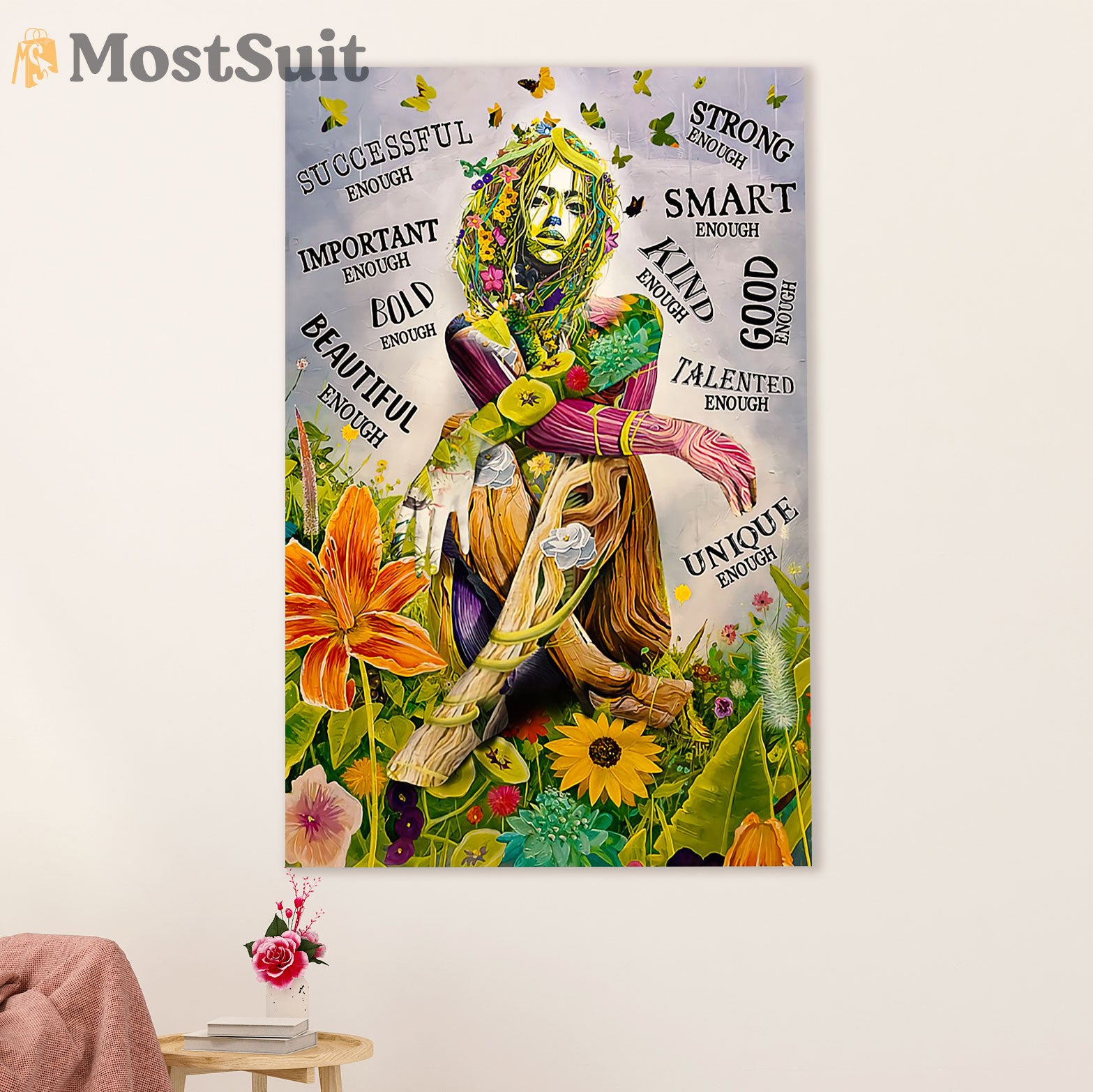 Gardening Poster Home Décor Wall Art | Smart Strong Bold Girl | Gift for Gardener, Plants Lover