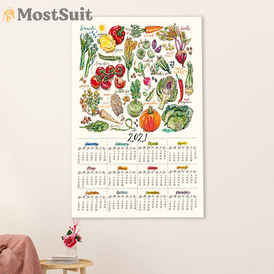 Gardening Poster Home Décor Wall Art | 2021 Plants Calendar | Gift for Gardener, Plants Lover