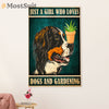 Gardening Poster Home Décor Wall Art | Girl Loves Dogs & Gardening | Gift for Gardener, Plants Lover