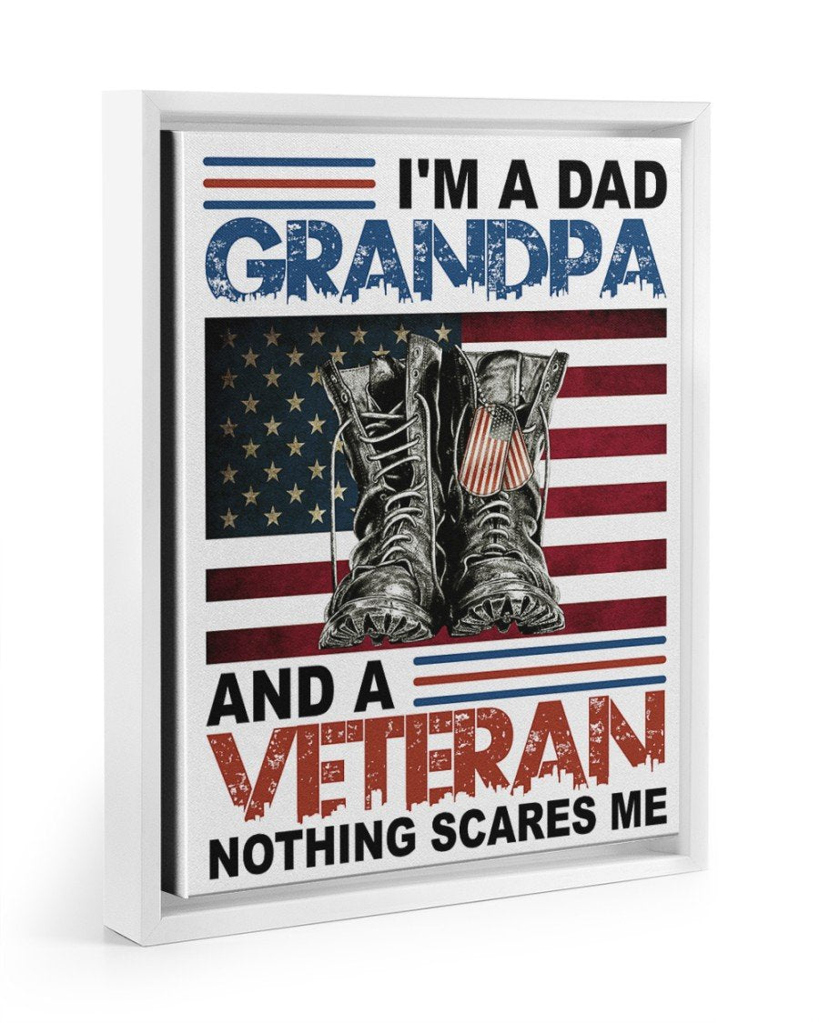 I'm A Dad Grandpa And A Veteran Portrait Poster & Canvas Gift For Father Grandpa Veteran Birthday Gift Home Decor Wall Art