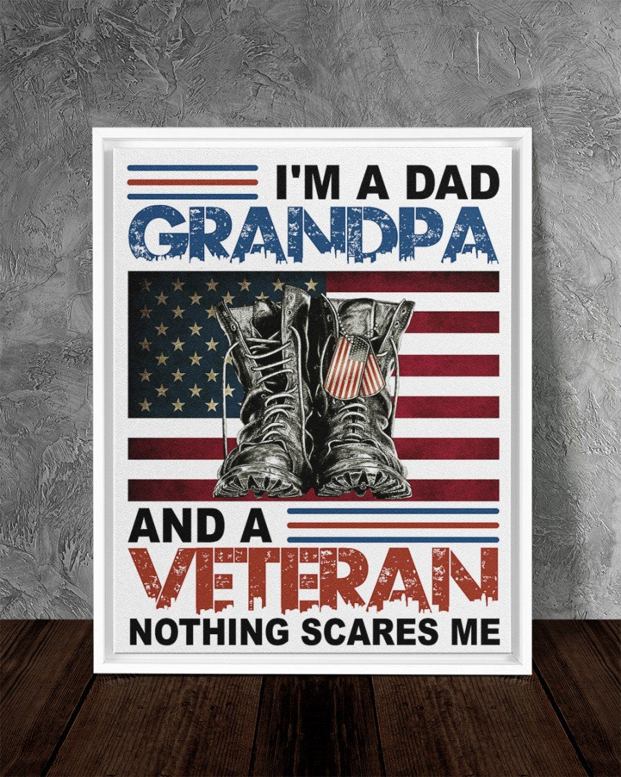 I'm A Dad Grandpa And A Veteran Portrait Poster & Canvas Gift For Father Grandpa Veteran Birthday Gift Home Decor Wall Art Visual Art