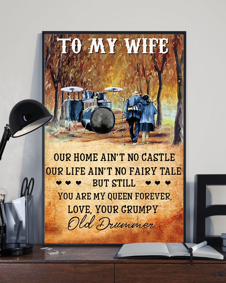 Drummer To My Wife You Are My Queen Forever Portrait Poster & Canvas Gift For Wife From Husband Home Decor Wall Art
