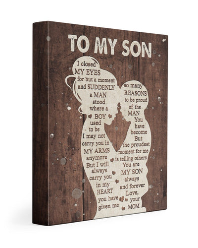 To My Son Carry You In My Heart Portrait Poster & Canvas Gift For Son From Mom Birthday Gift Home Decor Wall Art Visual Art