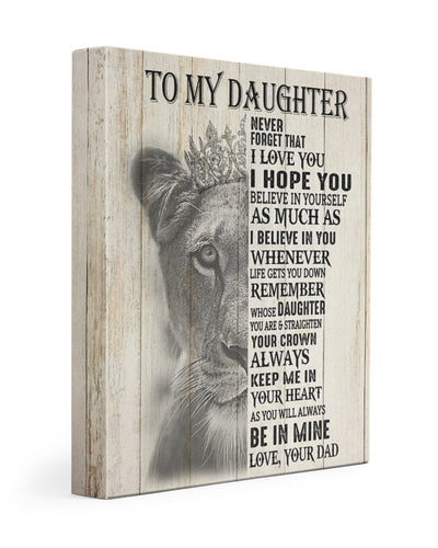 Lion To My Daughter I Believe In You Portrait Poster & Canvas Gift For Daughter From Dad Birthday Gift Home Decor Wall Art Visual Art