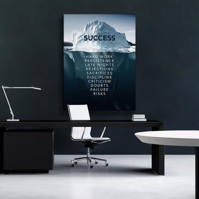 Success Iceberg Motivational High Quality Portrait Poster & Canvas Gift For Friend Family Gym And Home Decor Wall Art