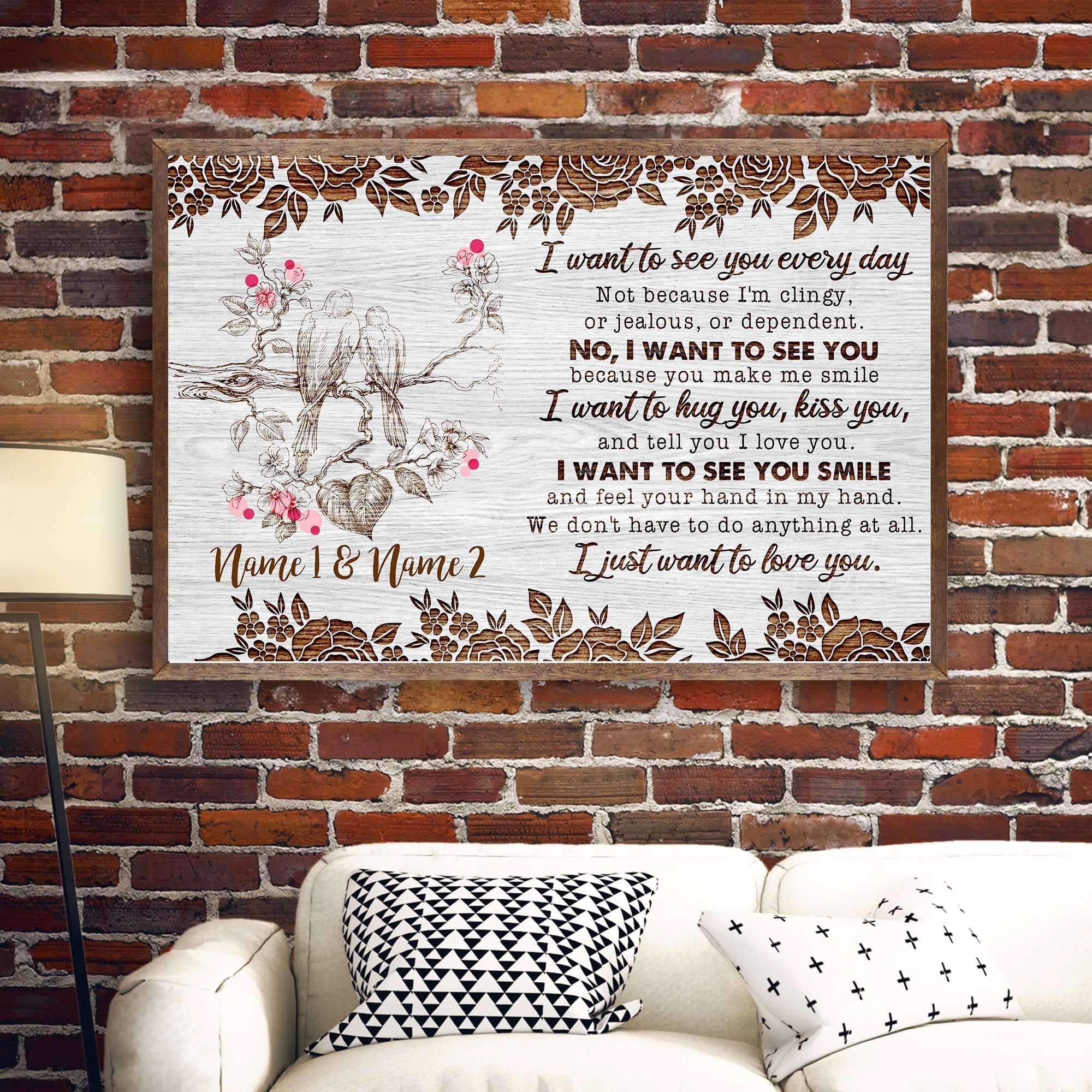 Personalized I Want To See You Every Day, Family Landscape Canvas & Po -  MostSuit