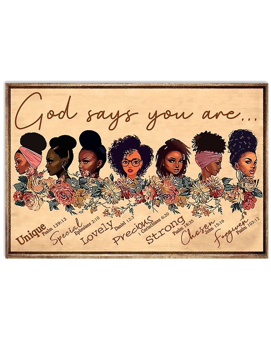 God says you are - Black Girl Landscape Poster & Canvas Gift For Friend Family Decor Home Decor Wall Art Visual Art