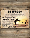 To My Son From Dad Soccer Landscape Poster & Canvas Gift For Son Family Decor Home Decor Wall Art Visual Art