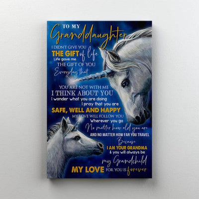 To My Granddaughter Poster, Unicorn Poster