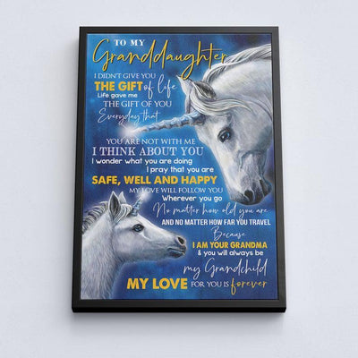 To My Granddaughter Poster, Unicorn Poster