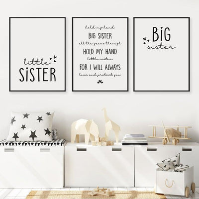 Hold My Hand Big Sister, Siblings Printable Poster