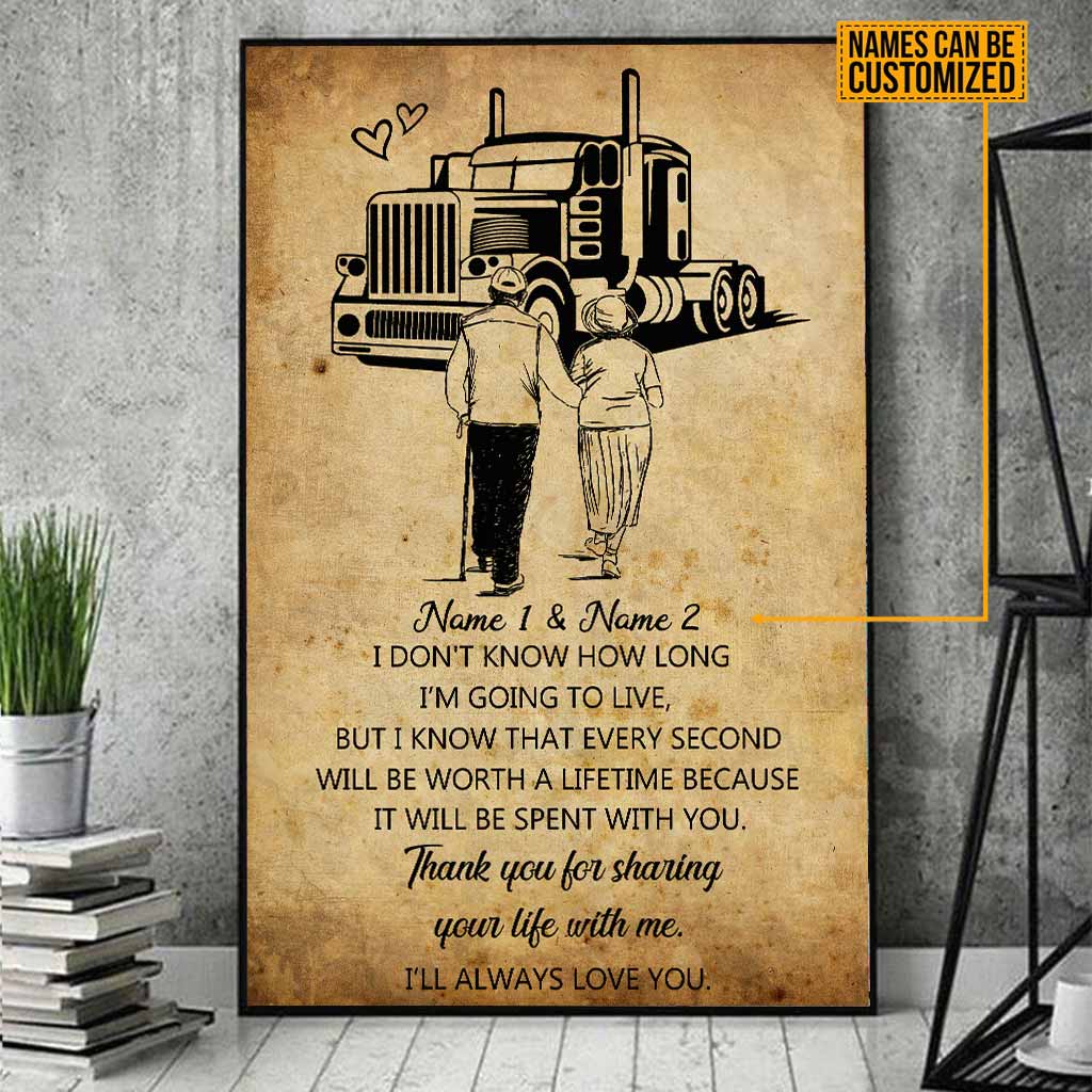 Personalized Trucker Portrait Poster & Canvas - Thank You For Sharing Your  Life Gift For Couple Lover Wife Husband Home Decor Home Decor Wall Art  Visual Art - MostSuit