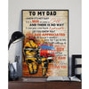 To My Dad Firefighter I Know It's Not Easy For A Man To Raise A Child Portrait Poster & Canvas Gift For Father Home Decor Wall Art Visual Art