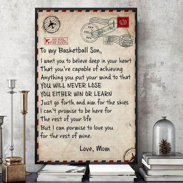 to My Son Poster, Son Gift from Mom, Never Lose You Either Win Or