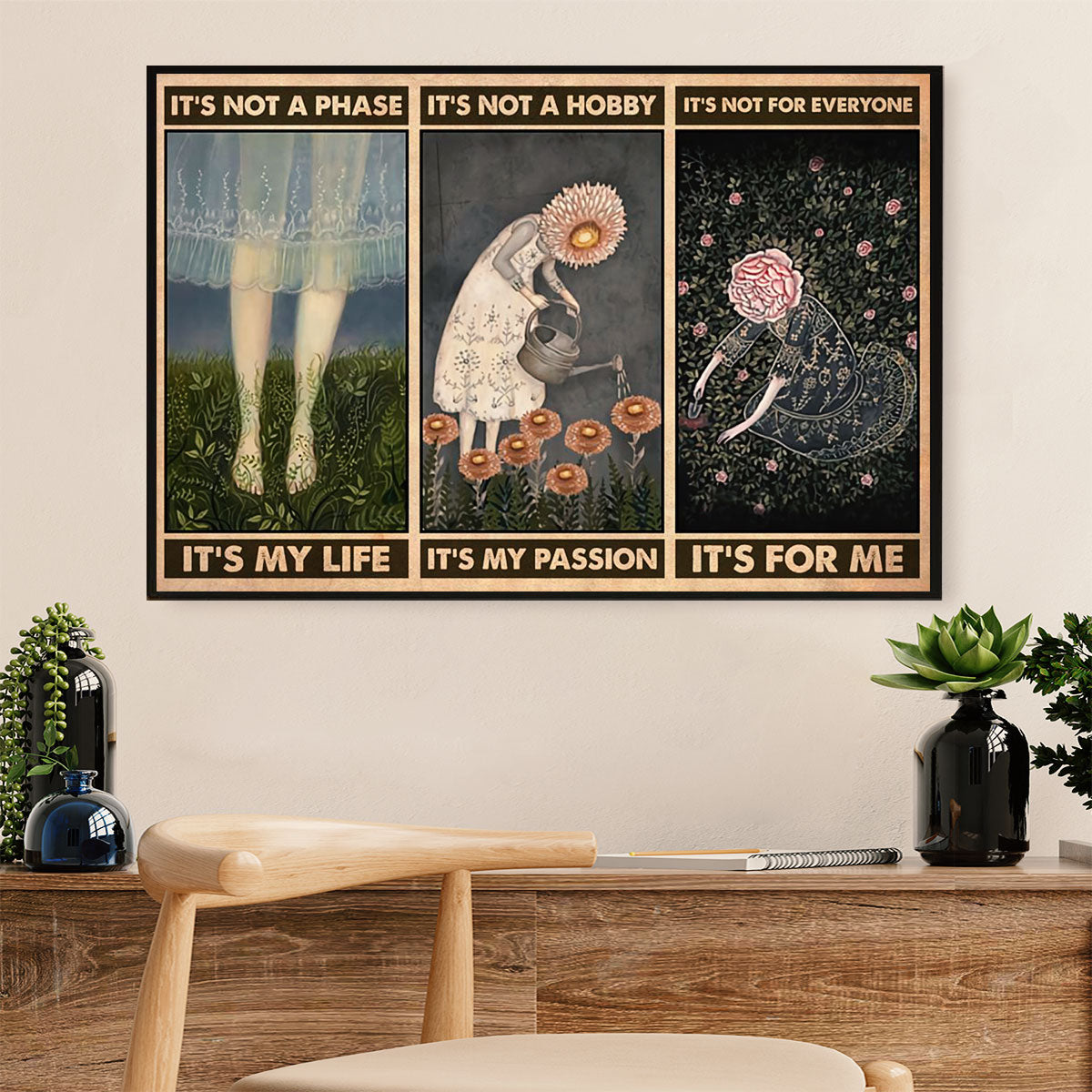 Gardening Poster Home Décor Wall Art | My Life | Gift for Gardener, Plants Lover