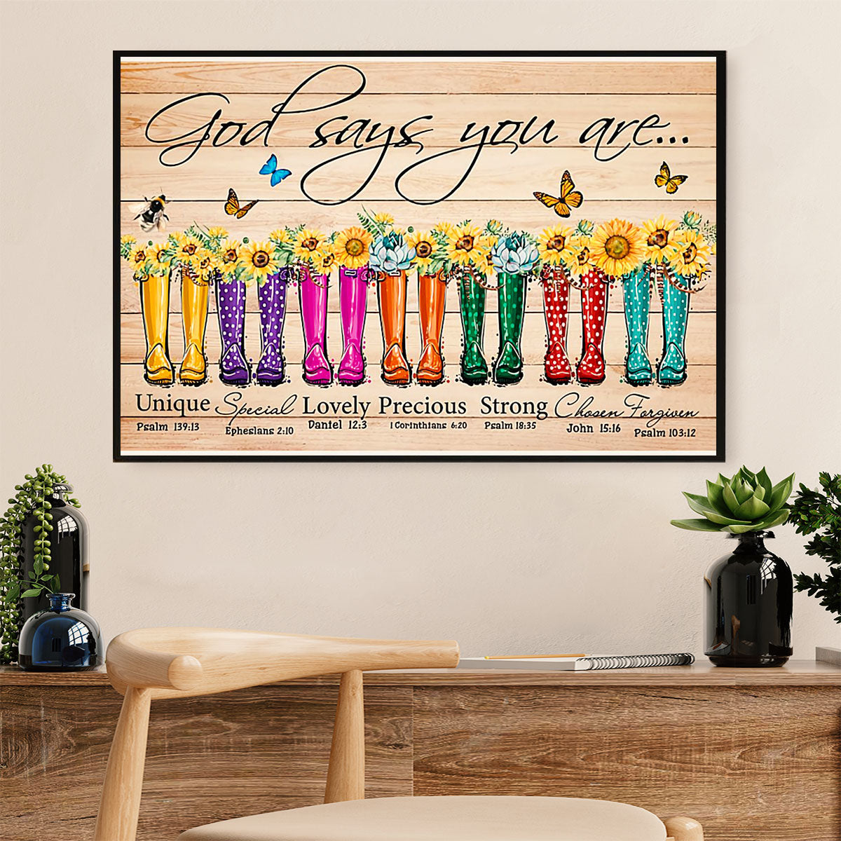 Gardening Poster Home Décor Wall Art | God Says You Are | Gift for Gardener, Plants Lover