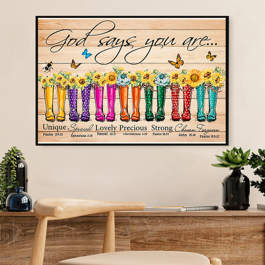 Gardening Poster Home Décor Wall Art | God Says You Are | Gift for Gardener, Plants Lover