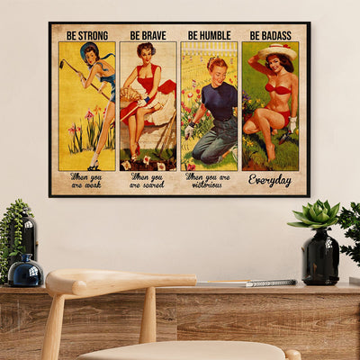 Gardening Poster Home Décor Wall Art | Strong Brave Woman | Gift for Gardener, Plants Lover