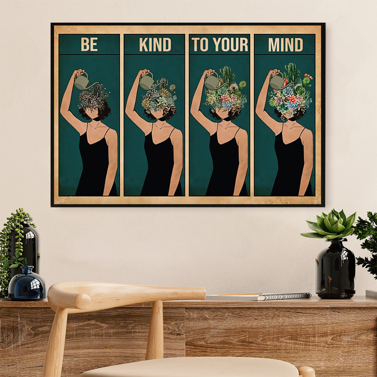Gardening Poster Home Décor Wall Art | Woman Be Kind | Gift for Gardener, Plants Lover