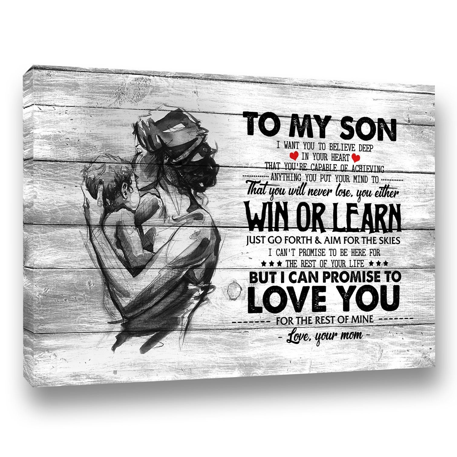 to My Son Poster, Son Gift from Mom, Never Lose You Either Win Or