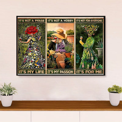 Gardening Poster Home Décor Wall Art | My Passion My Life | Gift for Gardener, Plants Lover