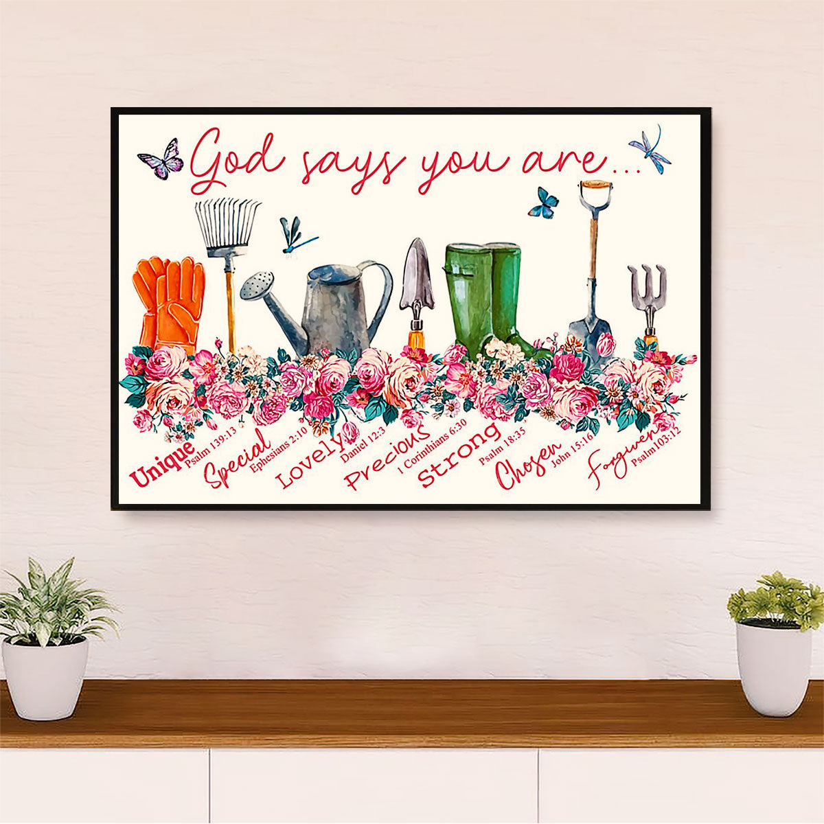 Gardening Poster Home Décor Wall Art | You Are Strong | Gift for Gardener, Plants Lover