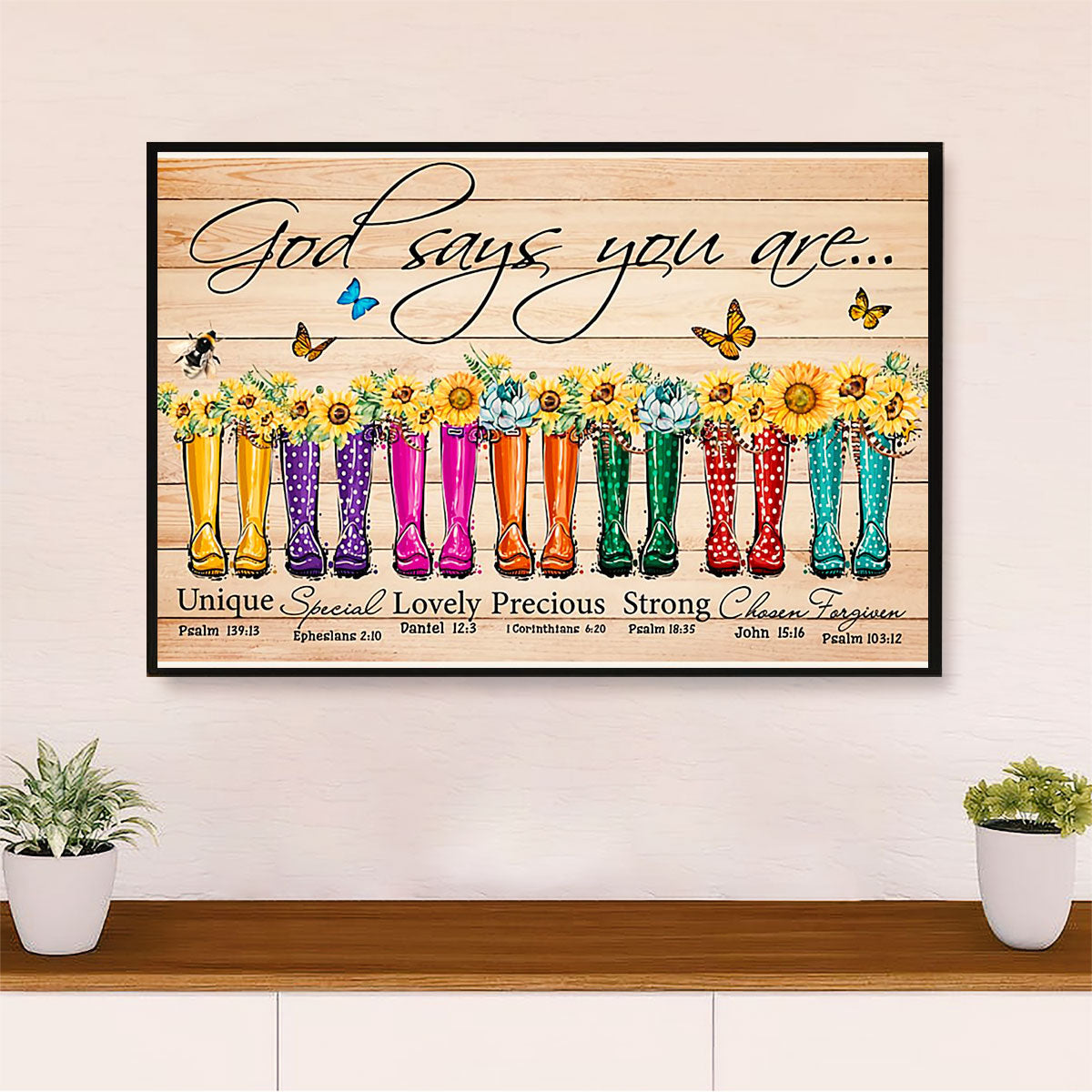 Gardening Poster Home Décor Wall Art | God Says You Are | Gift for Gardener, Plants Lover