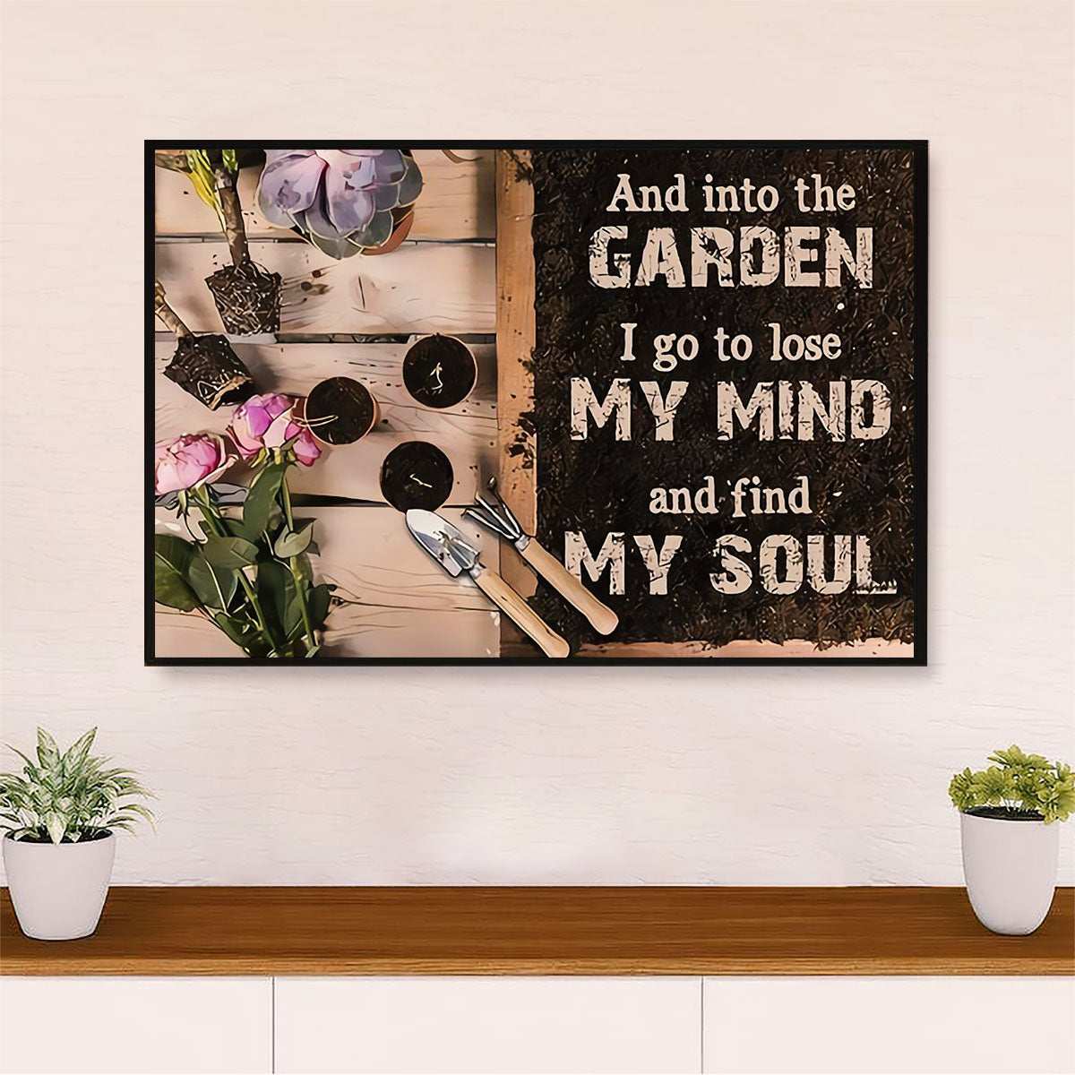 Gardening Poster Home Décor Wall Art | Into The Garden | Gift for Gardener, Plants Lover