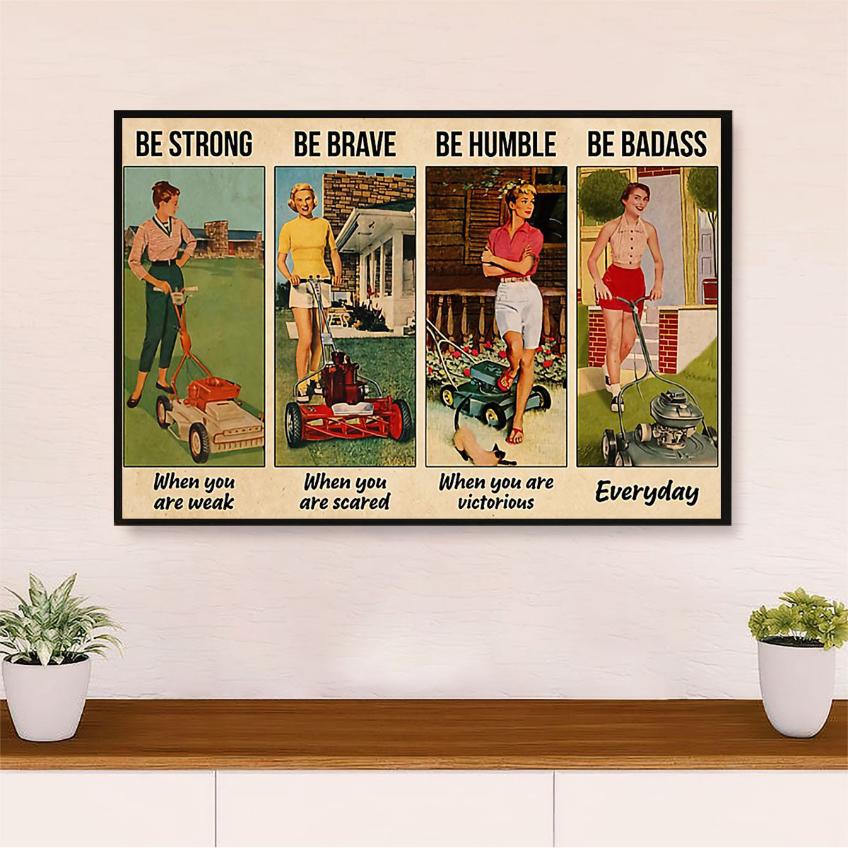 Gardening Poster Home Décor Wall Art | Humble Badass Woman | Gift for Gardener, Plants Lover