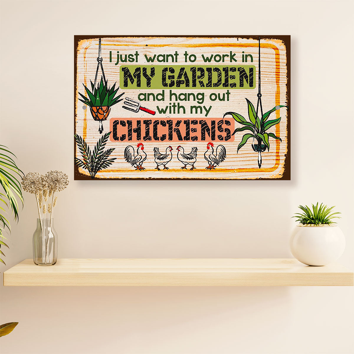 Gardening Poster Home Décor Wall Art | Work in My Garden | Gift for Gardener, Plants Lover
