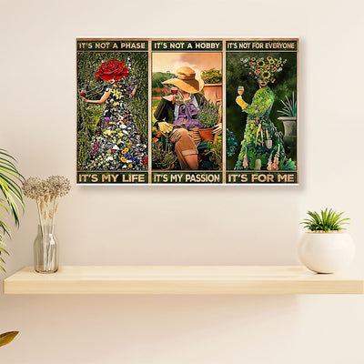 Gardening Poster Home Décor Wall Art | My Passion My Life | Gift for Gardener, Plants Lover