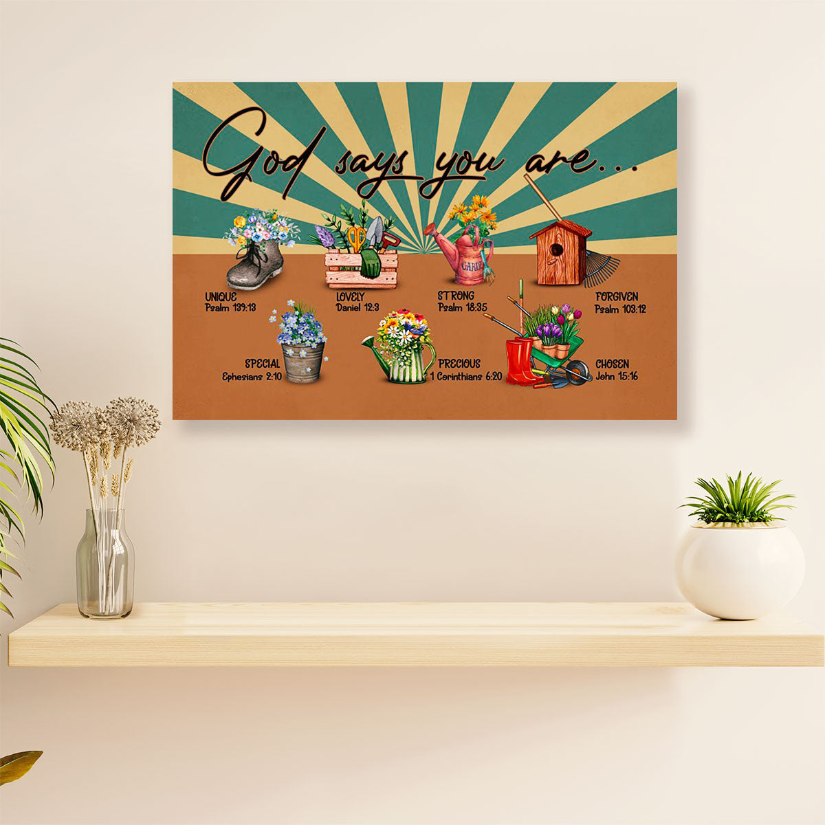 Gardening Poster Home Décor Wall Art | You Are Unique | Gift for Gardener, Plants Lover