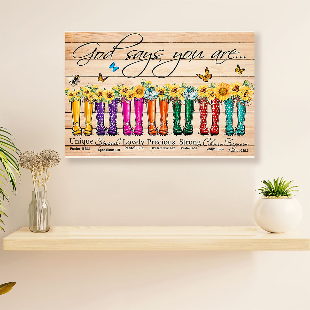 Gardening Poster Home Décor Wall Art | God Says You Are | Gift for Gardener, Plants Lover